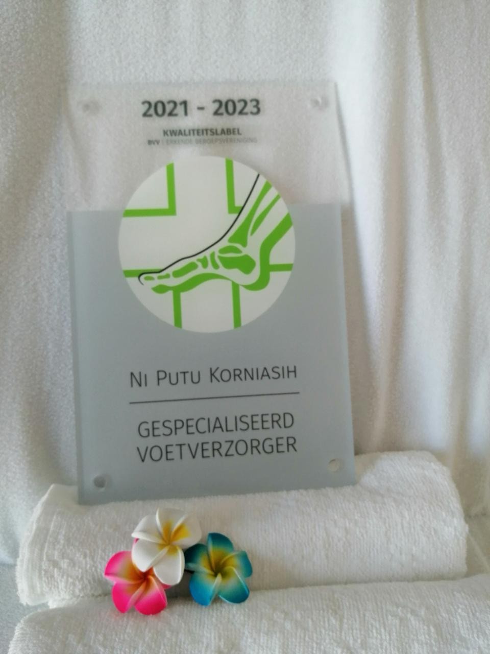 Kwaliteitslabel BVV 2021-2023 — Ni Putu Korniasih, gespecialiseerd voetverzorger